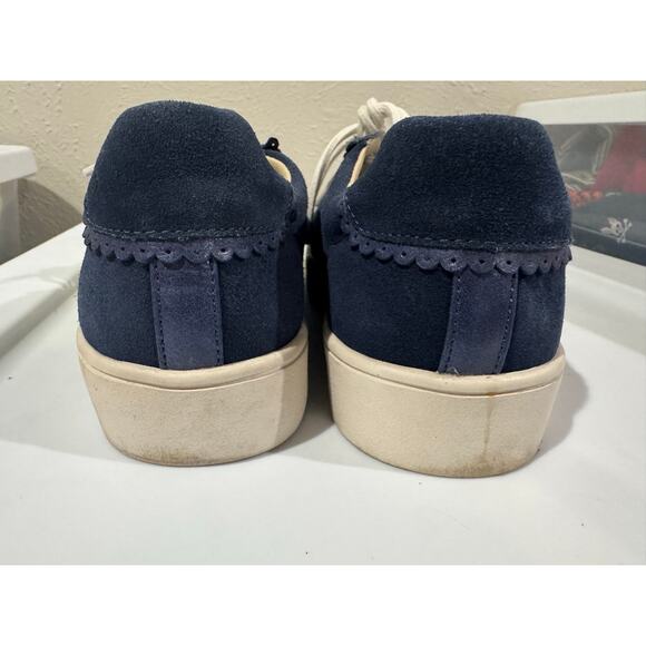 Spenco Camden Blue Suede Shoes Scalloped Trim Women Sneaker Size 9D - Picture 8 of 8